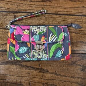 Vera Bradley Pushlock Wristlet / Wallet in Jazzy Blooms